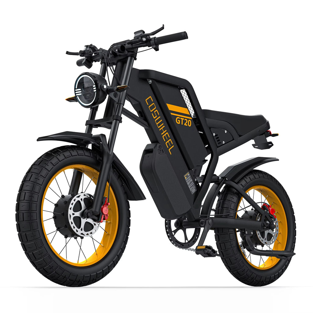 COSWHEEL GT20 Pro Dual motors E-Mountain bike 48V 25+15Ah Dual batteries Dual suspension 20" Fat Tire Off-Road Adult E-bike