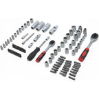 Hand tools, Mechanics Tool Set 94pcs Socket Set wih Case, 1/4 & 1/2 Drive, Versatile and Durable Tool Kit for Auto & Motorcycle