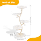70.07 Inch Flower Cat Scratching Activity Tree for Indoor Kittens with Platform Bed Sisal-Covered Scratching Posts & Toy Balls