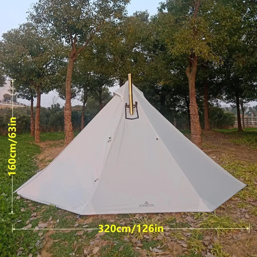 2-4 Person Camping Tent for 4 Seasons Backpacking Ultralight Easy Up Hot Teepee Design with Superior Weather Resistance and Rap