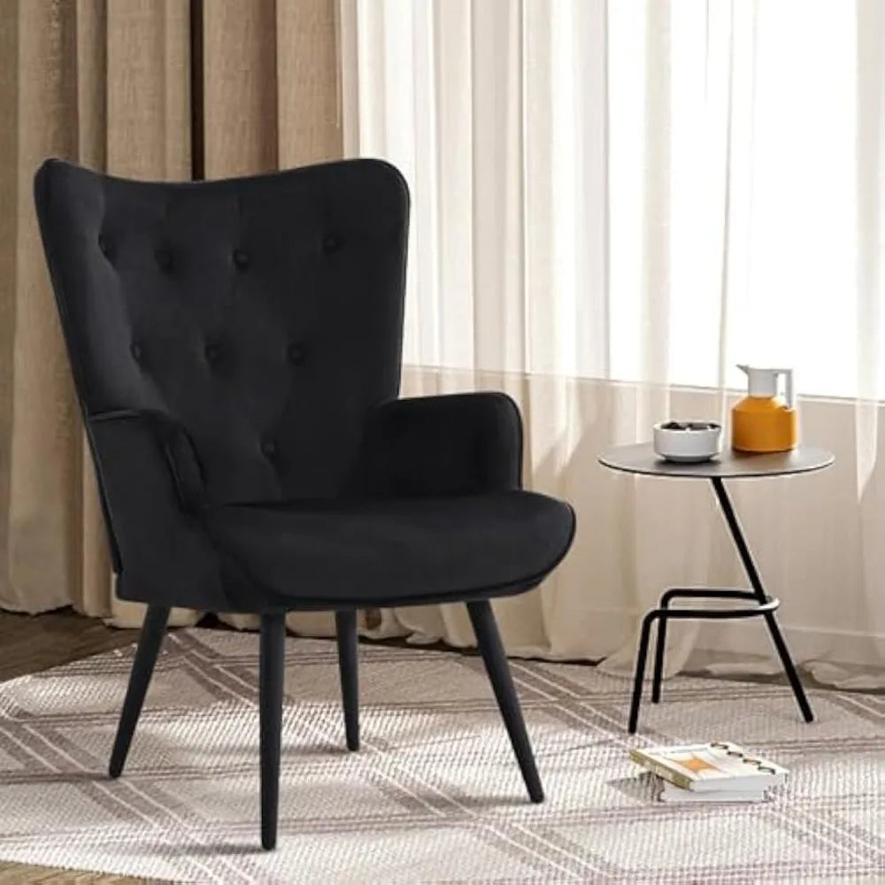Mid Century Modern Velvet Accent Chair: Comfortable Armchair for Living Room, Ideal for Leisure and Guest Seating