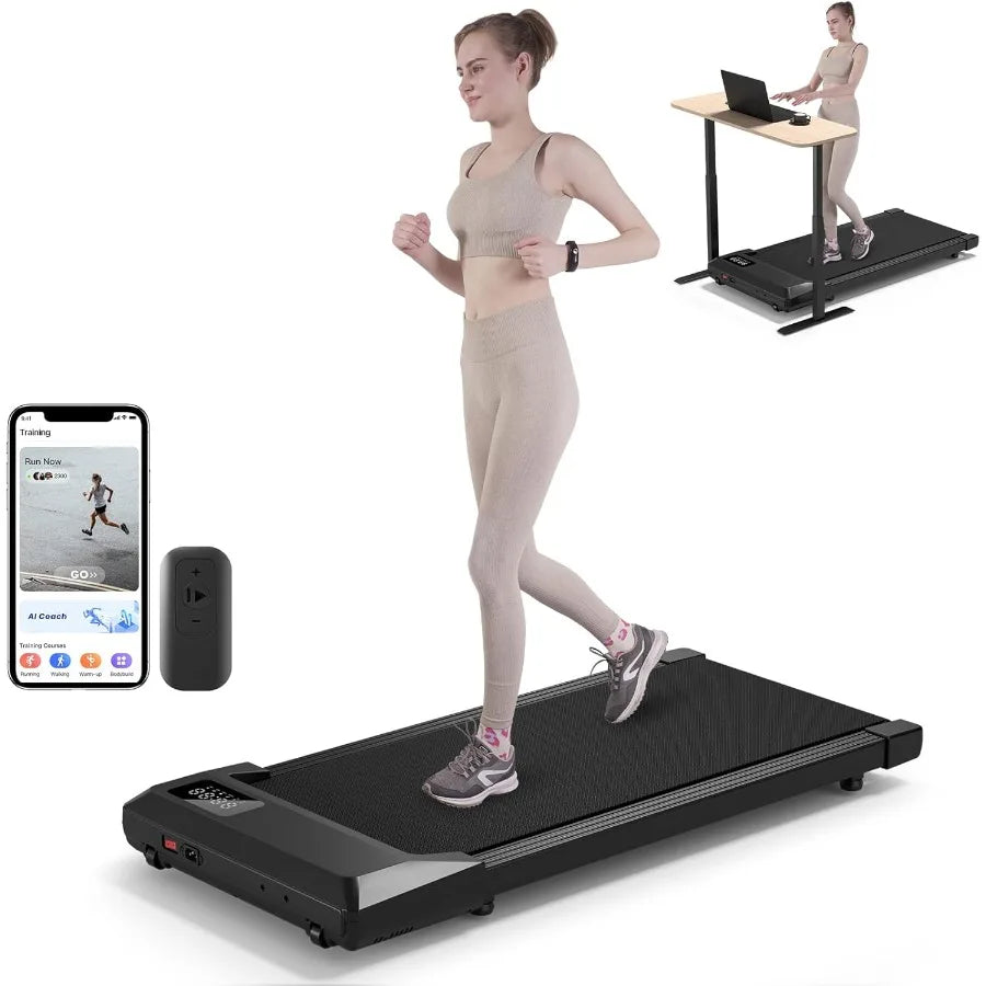 DeerRun 2025 Upgrade Walking Pad - Raceable Smart Under Desk Treadmill with Rewards Program Quick Setup 2.5HP APP/Remote Contro