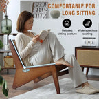 Century Modern Accent Chair for Living Room, Low Lounge Chair with Solid Wood Frame, Comfy Armchair for Bedroom and Balcony, Wal