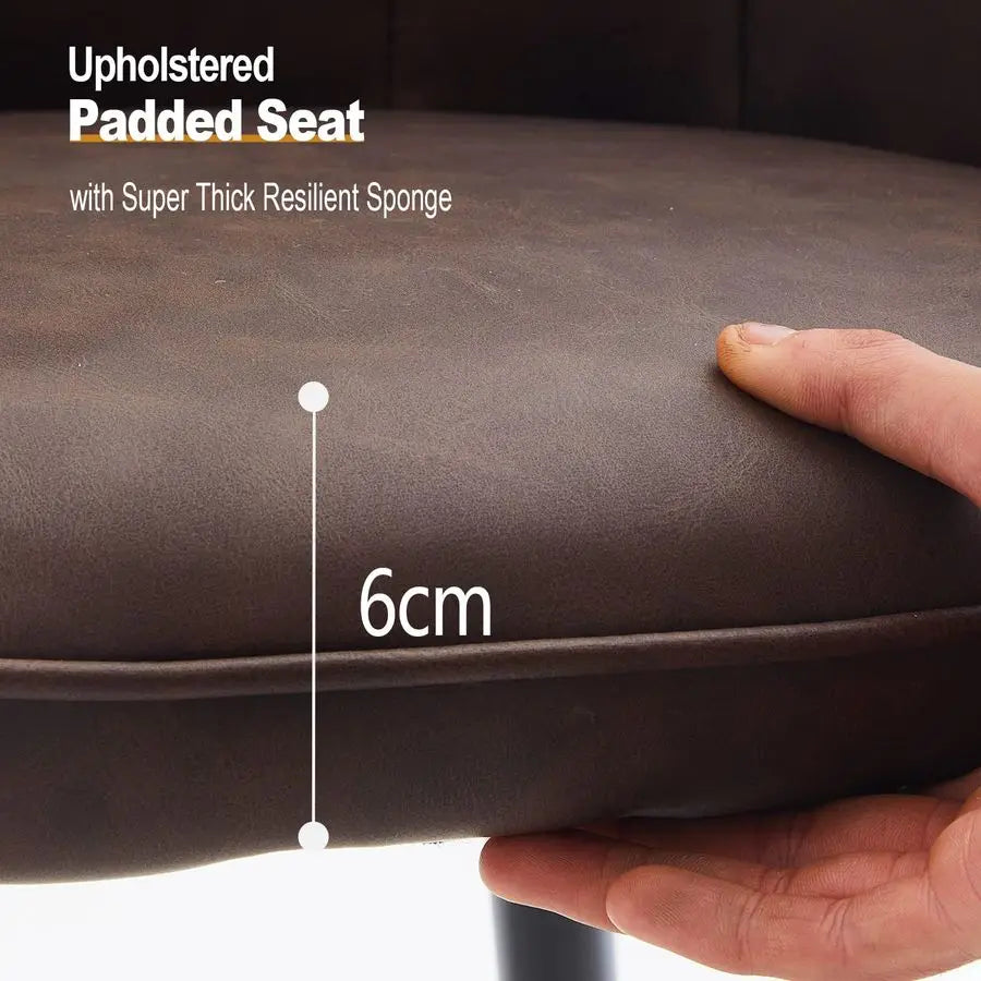 PU Leather Dining Chairs Set of 2, Modern Accent Armchairs with Padded Seat, Ergonomic Upholstered Leisure Lounge Chair, Occasio