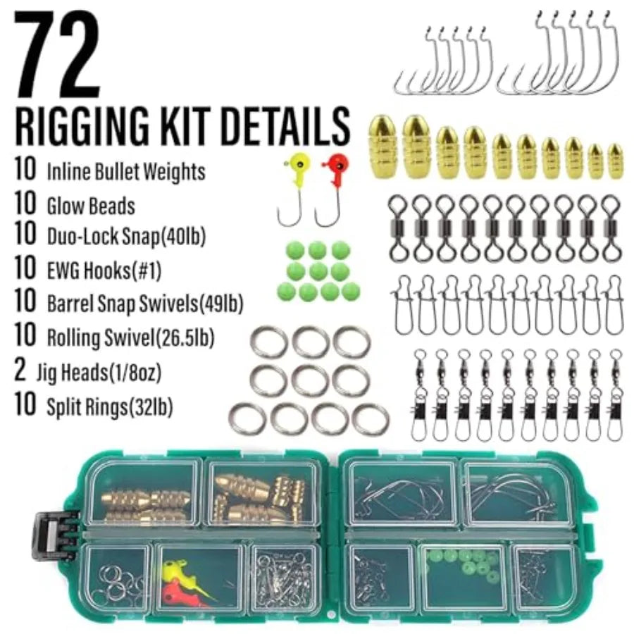 Fishing Rod and Reel Combos 125-Pieces Telescopic Spinning Pole Reel Gear Equipment Set with Tackle Bag for Adult Collapsible Tr