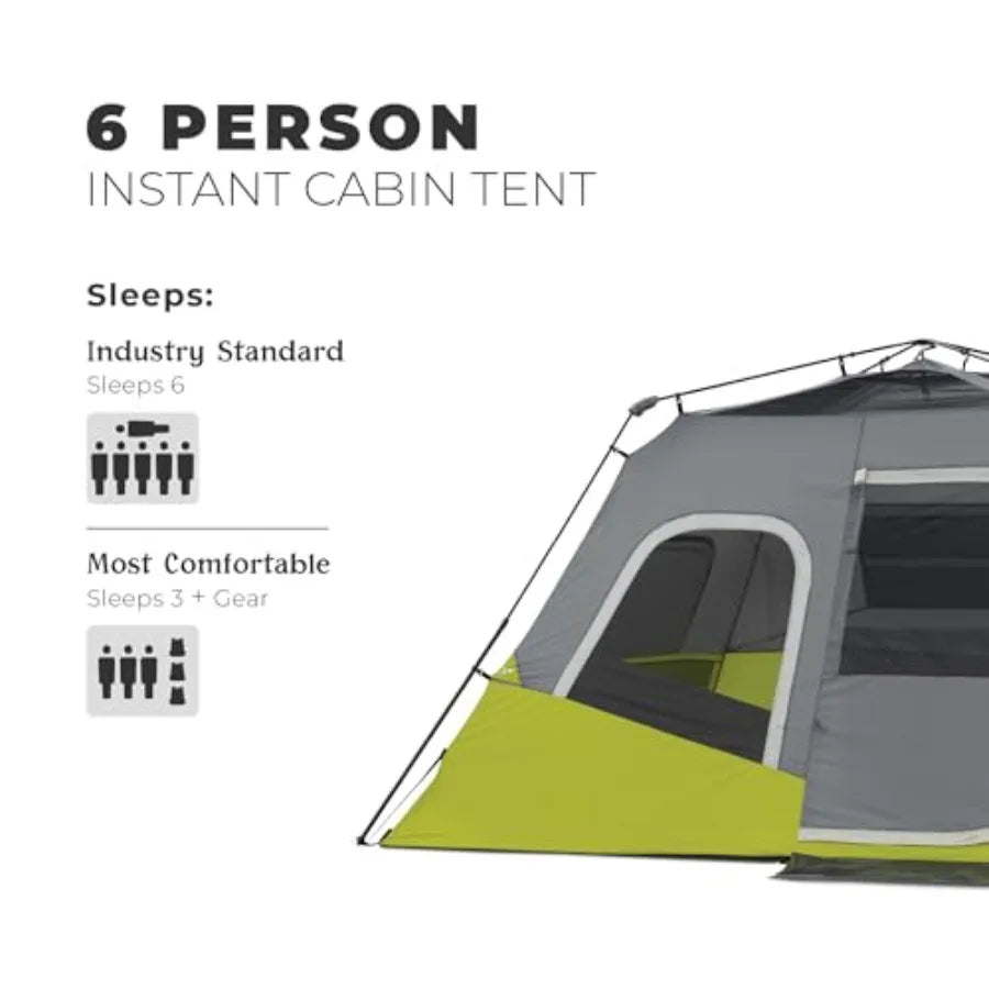 Instant Cabin Tents 6 Person/ 9 Person/ 10 Person/ 12 Person Family Cabin Multi Room Pop Up Tents Car Camping Included Storage