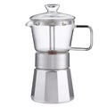 Customizable Black/Red Stovetop Espresso Coffee Maker Hygienic Classical Borosilicate Moka Pot