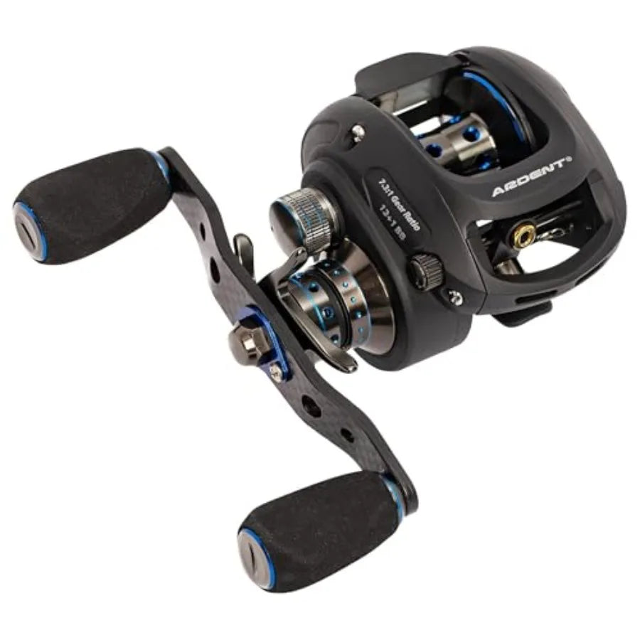 Apex Elite Baitcasting Reel Right Handed 7.3:1 Gear Ratio 12+1 Ball Bearing Aluminum Frame Fishing Reel with EVA Grip Smooth Ca