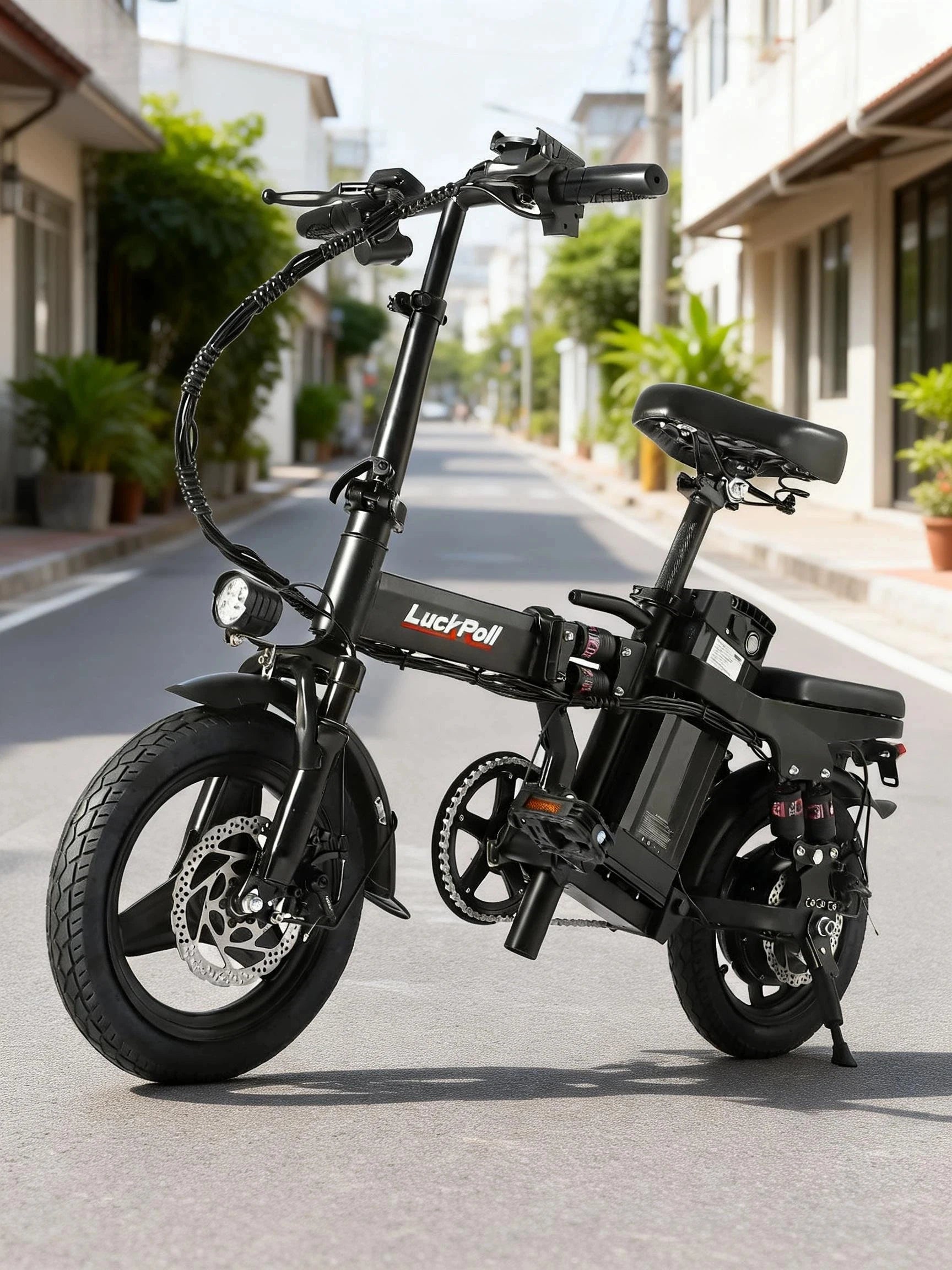Foldable Ebike for Adults, 2000W/1000W, 40/28MPH, 52V 25Ah, 48V 15Ah, 60-80 Miles Range 14" Commuter Adult Electric Bicycle