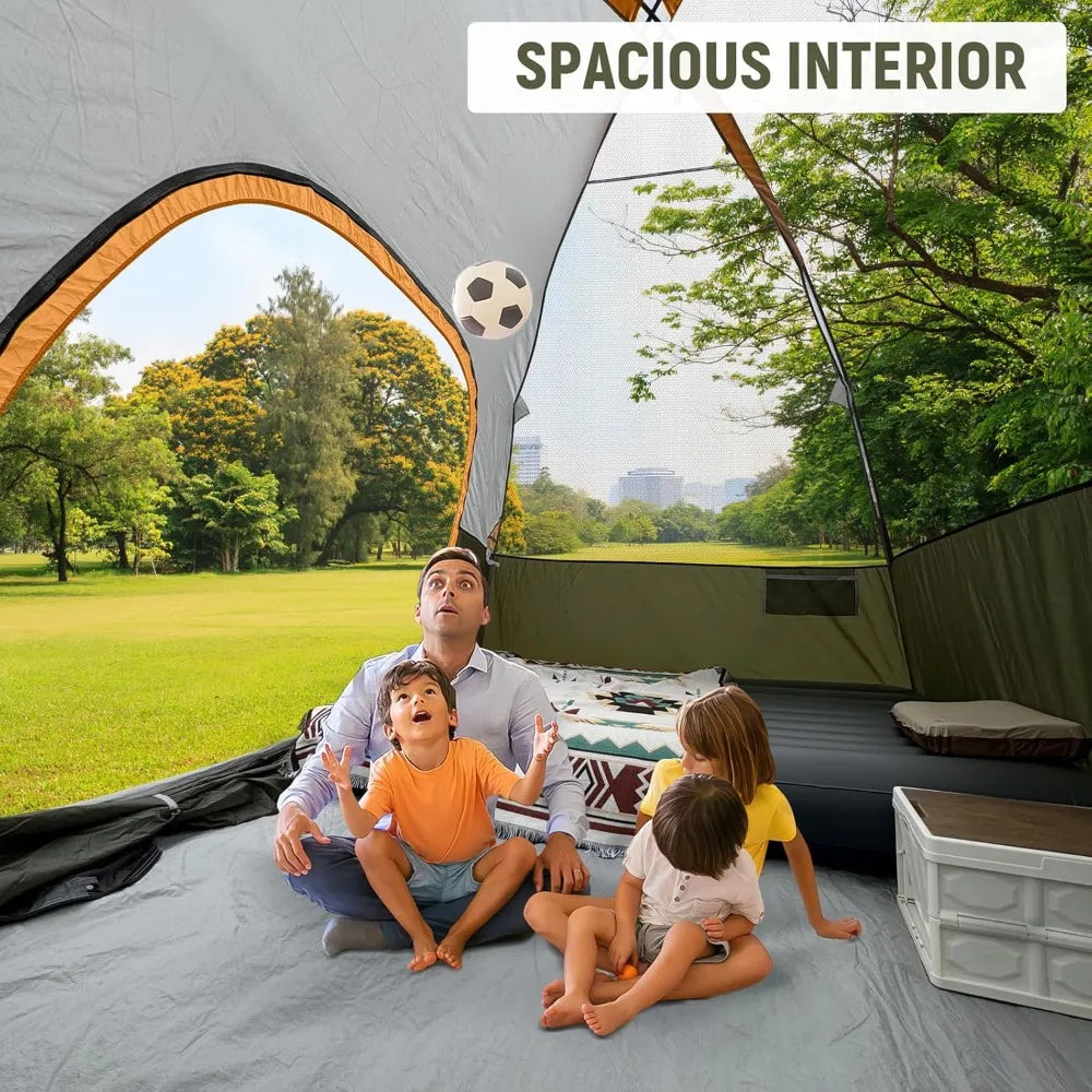 Tents for Camping 6 Person Tent Waterproof Windproof Double Layer Family Camping Tent,Easy Setup Dome Tent withLarge MeshWindows