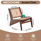 Century Modern Accent Chair for Living Room, Low Lounge Chair with Solid Wood Frame, Comfy Armchair for Bedroom and Balcony, Wal
