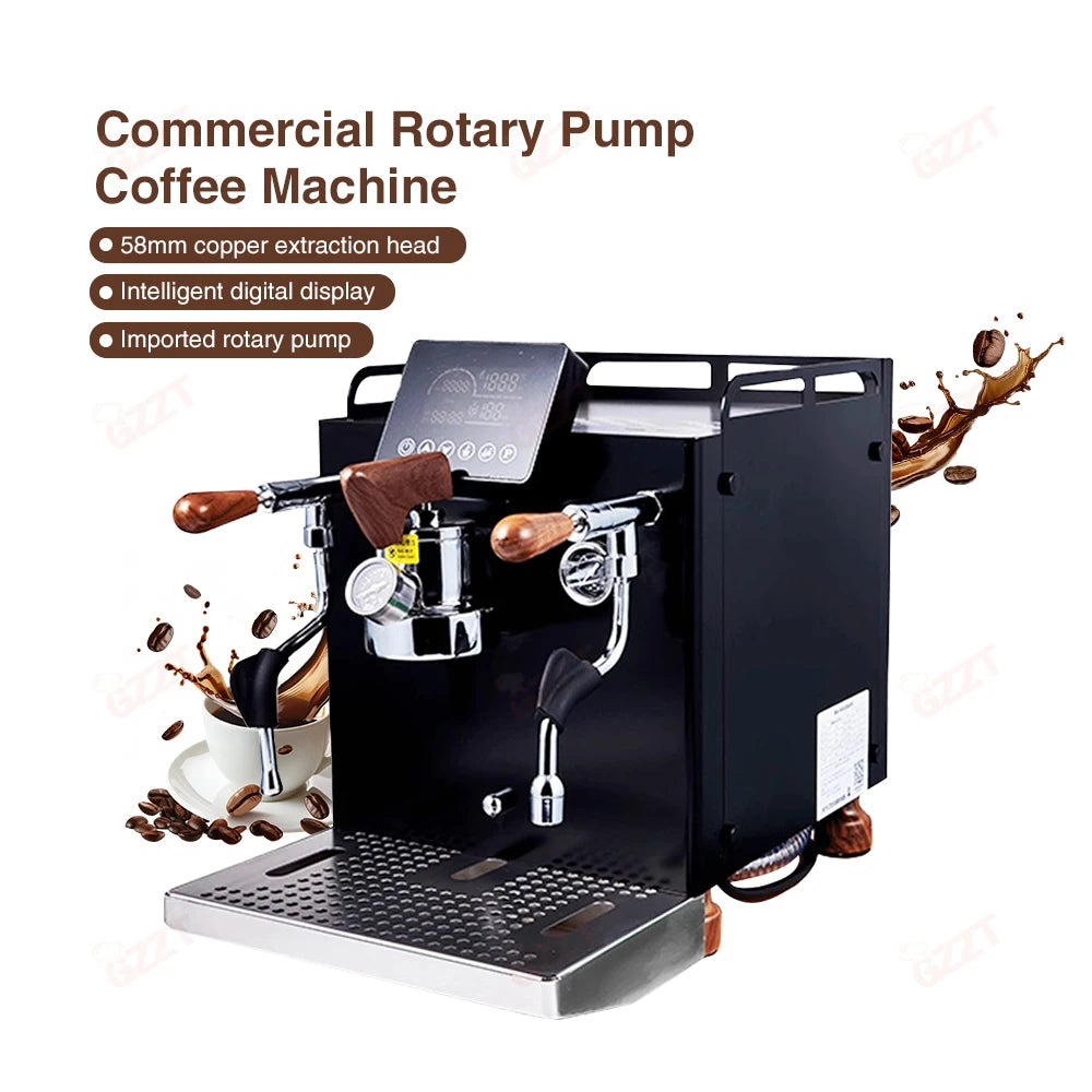 GZZT CMSM3000 Professional Espresso Coffee Machine 9Bar Rotary Pump Multi-boiler PID Control Adj Multi-parameters Coffee Maker