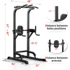 Power Tower Pull Up Bar and Dip Station Multi-Function Home Gym Strength Training Fitness Equipment Height Adjustable