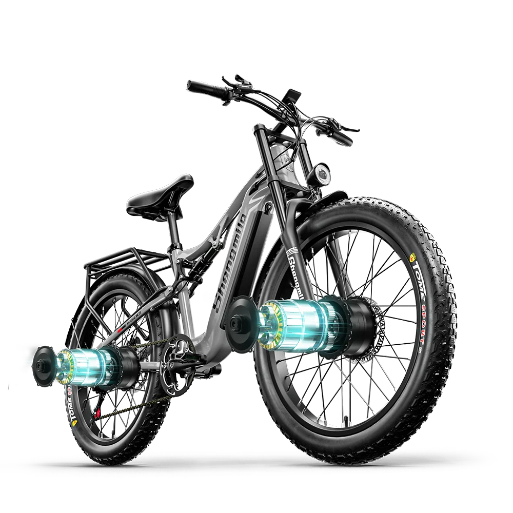 Shengmilo S600 Adults Electric Bike 2000w Dual Motor Electric Dirt Bike 48V 17.5AH Battery 26 inch Fat Tire Bicycle Electric
