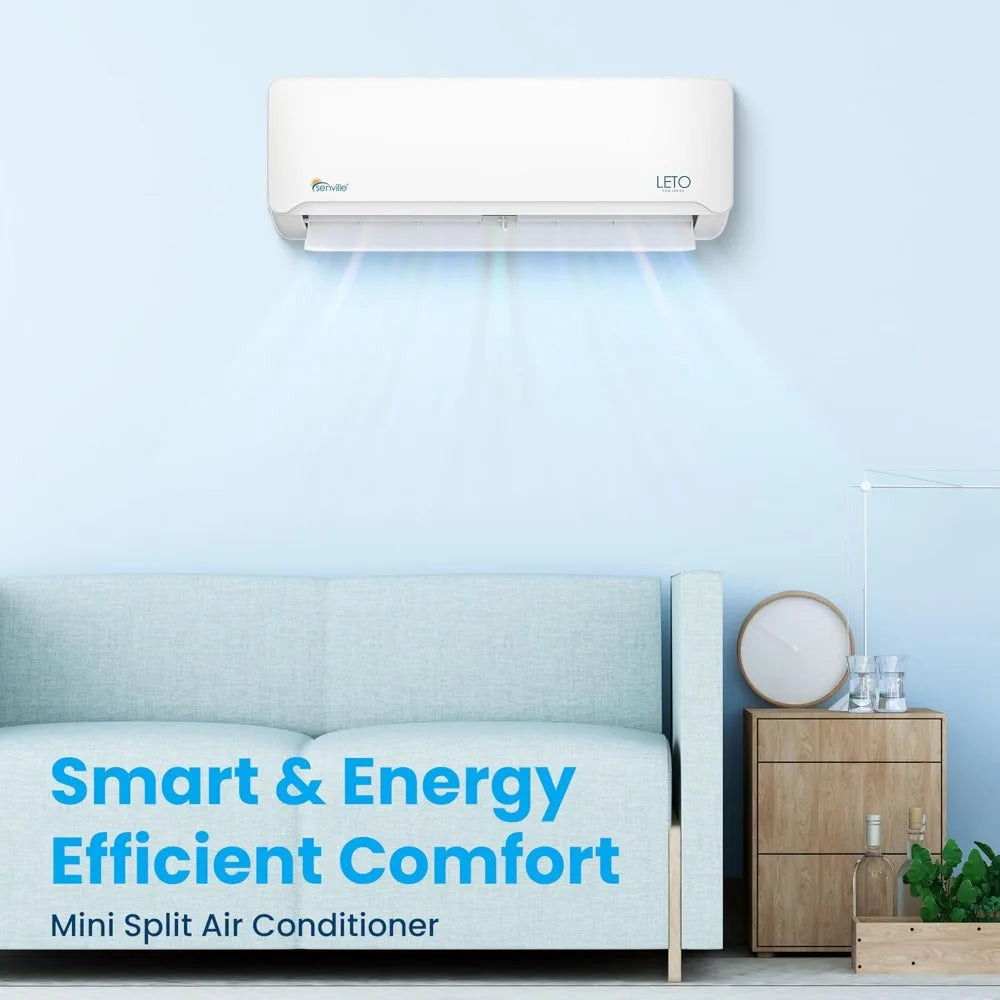LETO Series Mini Split Air Conditioner Heat Pump, 12000 BTU 110/120V, Inverter, Works with Alexa, SEER2 20.8, 1, Customized