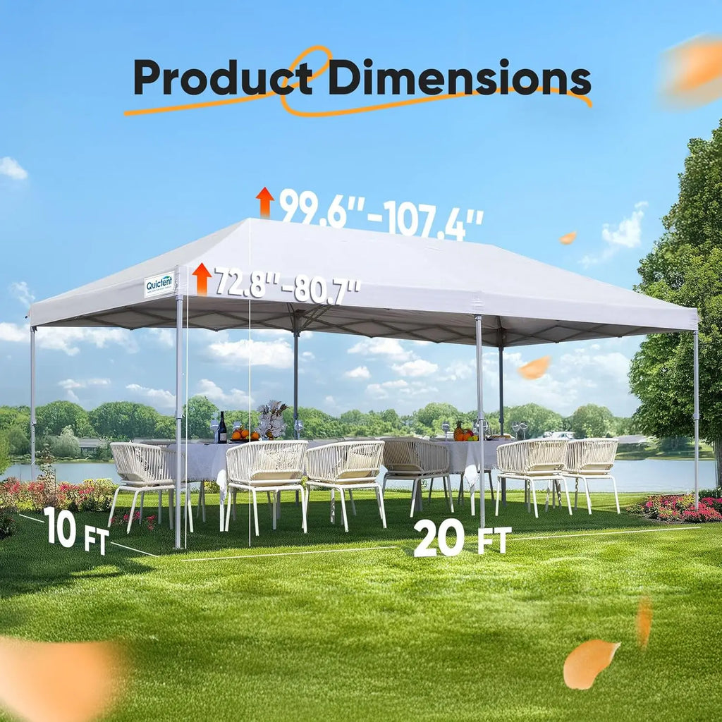 10x20 Pop Up Canopy Tent with Sidewalls Wheeled Bag Easy Setup Outdoor Party Camping Customized