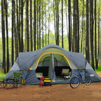 10-Person Family Camping Tent, Easy Setup, Waterproof, 2 Rooms, Large Mesh Windows for Ventilation and Star View