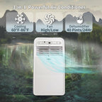 8000 BTU Portable Air Conditioner with Cooling Dehumidifier Fan Remote Control and Window Mount Kit Included for Home Office Be