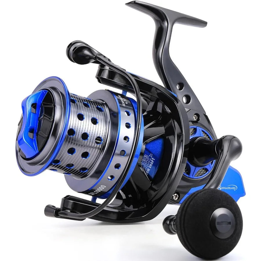 Spinning Reels 10000 Series Surf Fishing Reels Ultra Smooth Powerful with CNC Aluminum Spool for Inshore Offshore Saltwater Fis