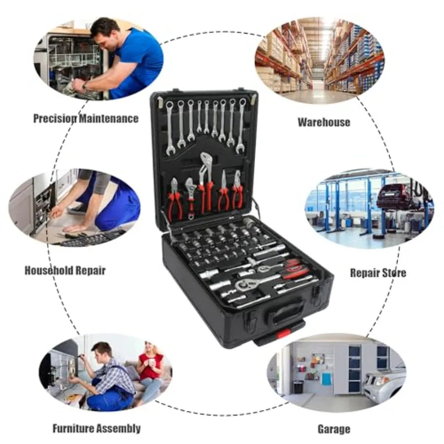 899 Piece Tool Set Household Hand Tool Set Basic Tool Set Complete Tool Box Set House Tool Kit Set Home Tool Set Rolling Tool B