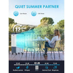 1800 CFM Evaporative Air Cooler with 6 Ice Boxes and 5.3 Gallon Water Tank for Outdoor Bedroom and Office Use 110 Auto Swing 3