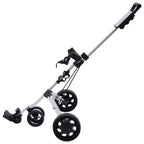 3-Wheel Golf Push Cart Lightweight Push Pull Golf Cart Trolley Sturdy Foldable Lightweight