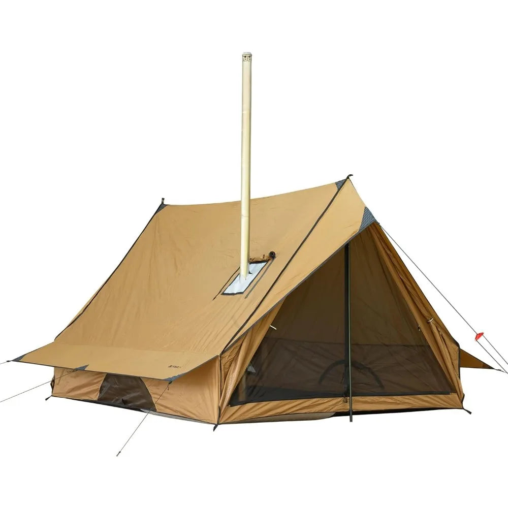 Camping Hot Tent Cabin Tent, Chalet 70 Series Portable Wall Tents with Stove Jack and Two Poles for 2-3 Person Hiking