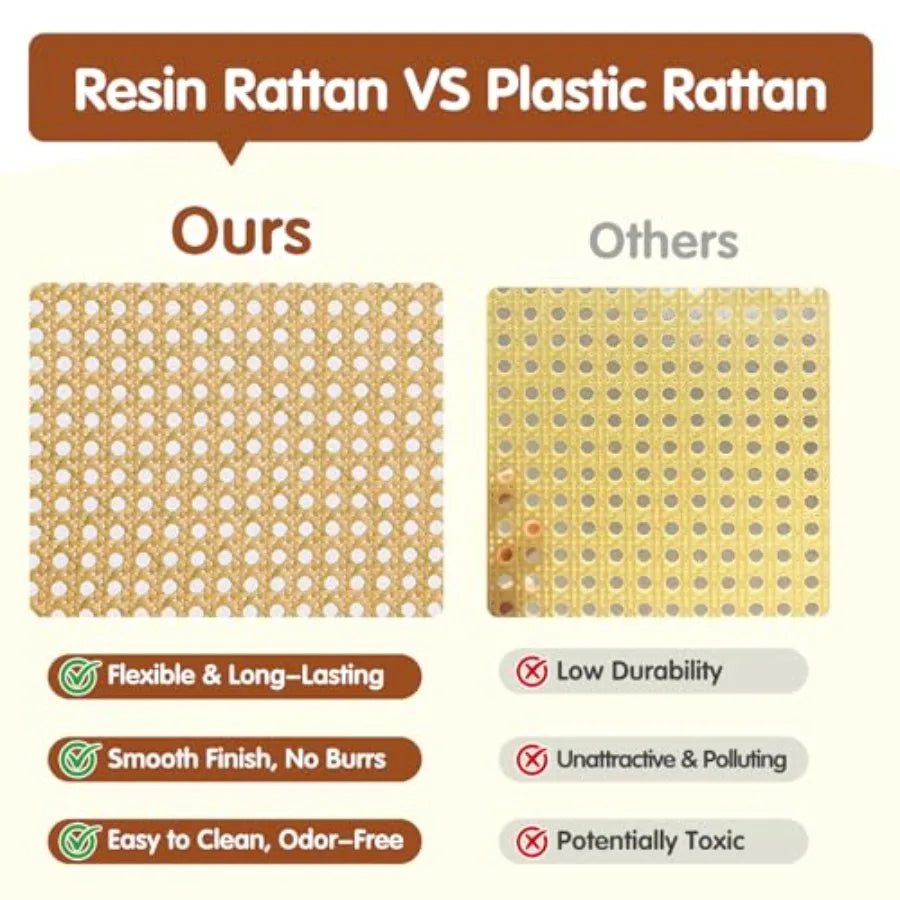 Rattan Dining Chairs Set of 2 Mid-Century Accent Armchair Wicker Chair Outdoor Bamboo Chair for Dining Room Living Room Bedroom