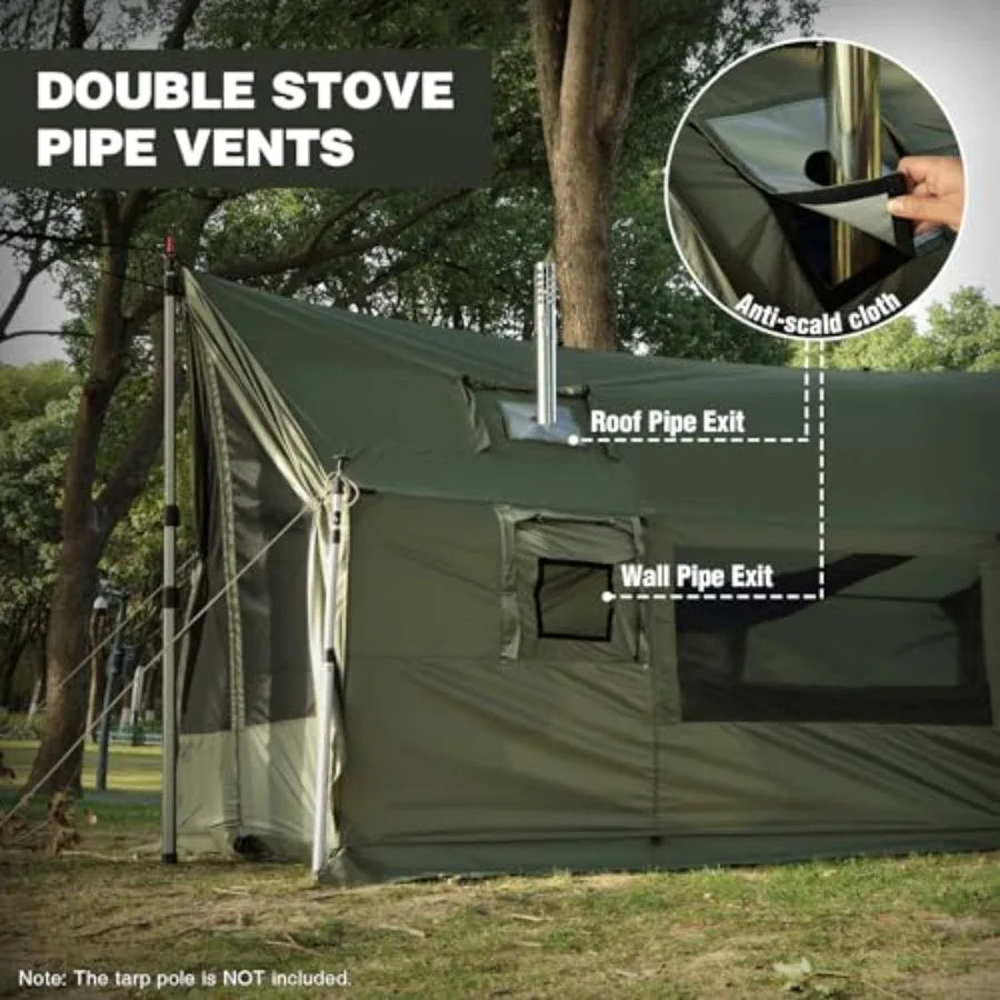 Large Hammock Hot Tent with Stove Jack Waterproof and Windproof Winter Wall Tent with Snow Skirt Ultralight 4 Season Tents for