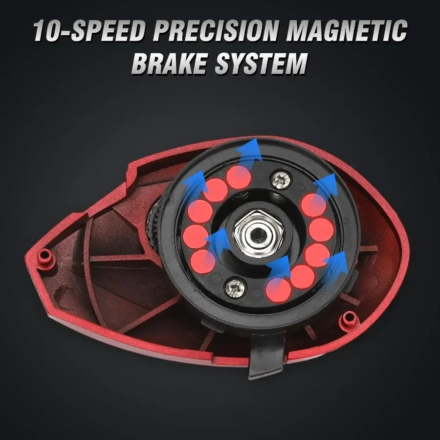 Baitcaster Reels with 6.4:1 Gear Ratio and 33 Lb Max Drag for Precision Casting in Freshwater and Saltwater Environments Featur