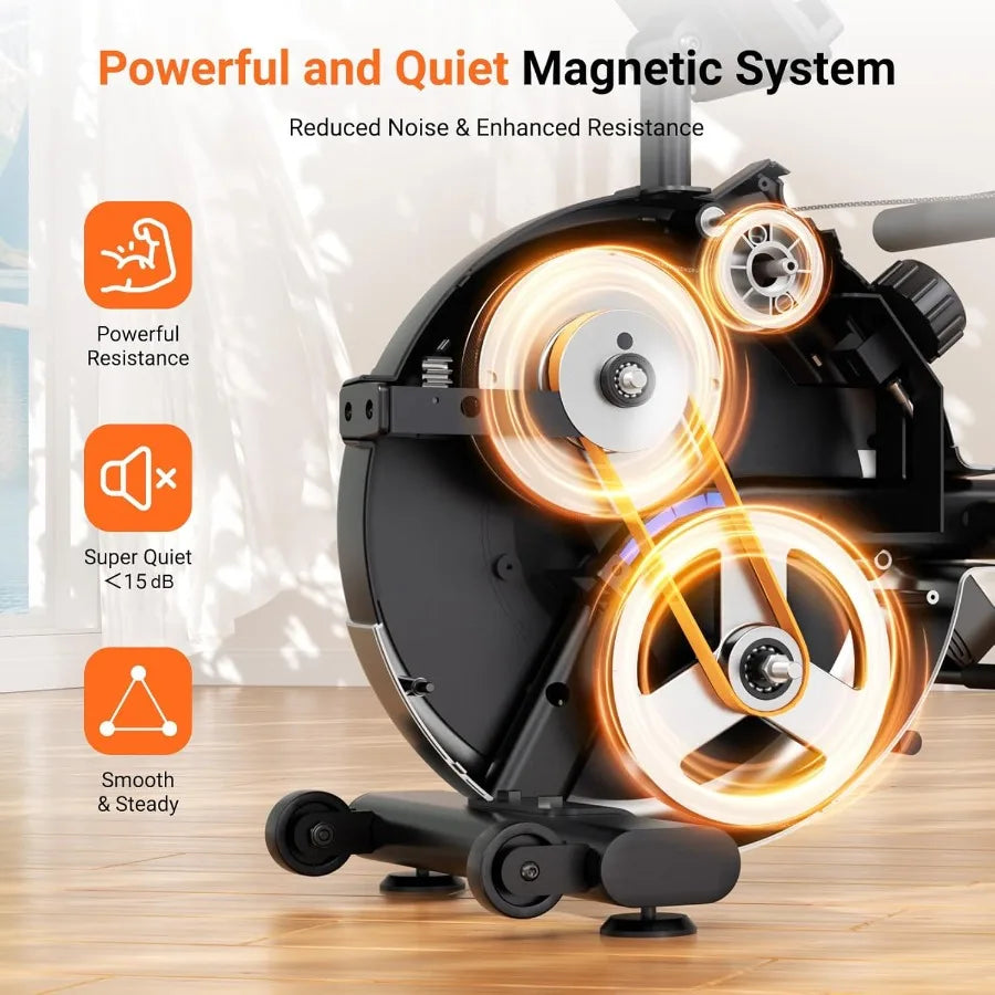 Rowing Machines for Home Use Rowing Machine Max 350 LBS Magnetic Rower with 16 Levels of Workout Resistance Dual Slide Rail Blu
