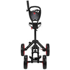 Golf Quad 4-Wheel Folding Golf Pull/Push Cart Black/Red
