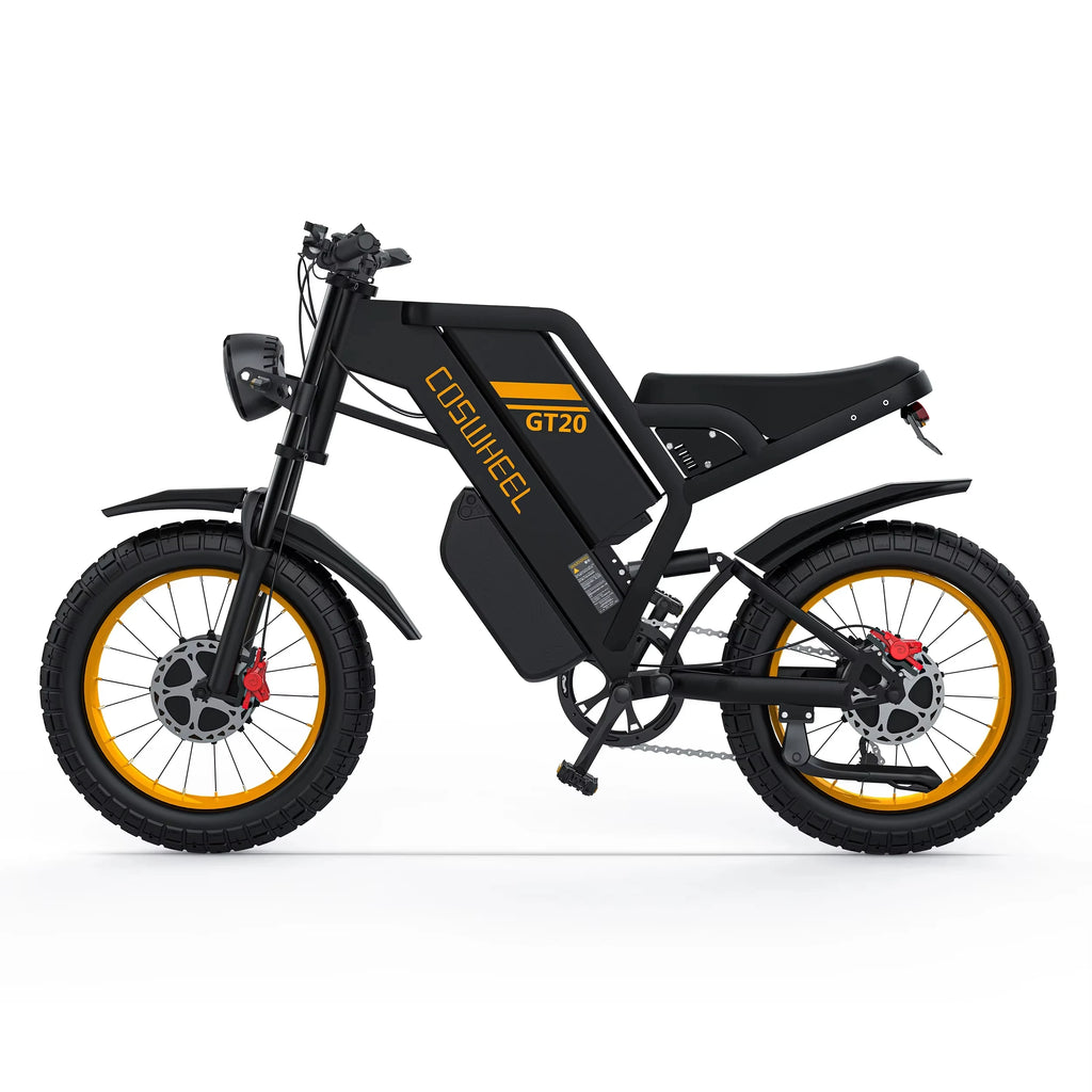 COSWHEEL GT20 Pro Dual motors E-Mountain bike 48V 25+15Ah Dual batteries Dual suspension 20" Fat Tire Off-Road Adult E-bike