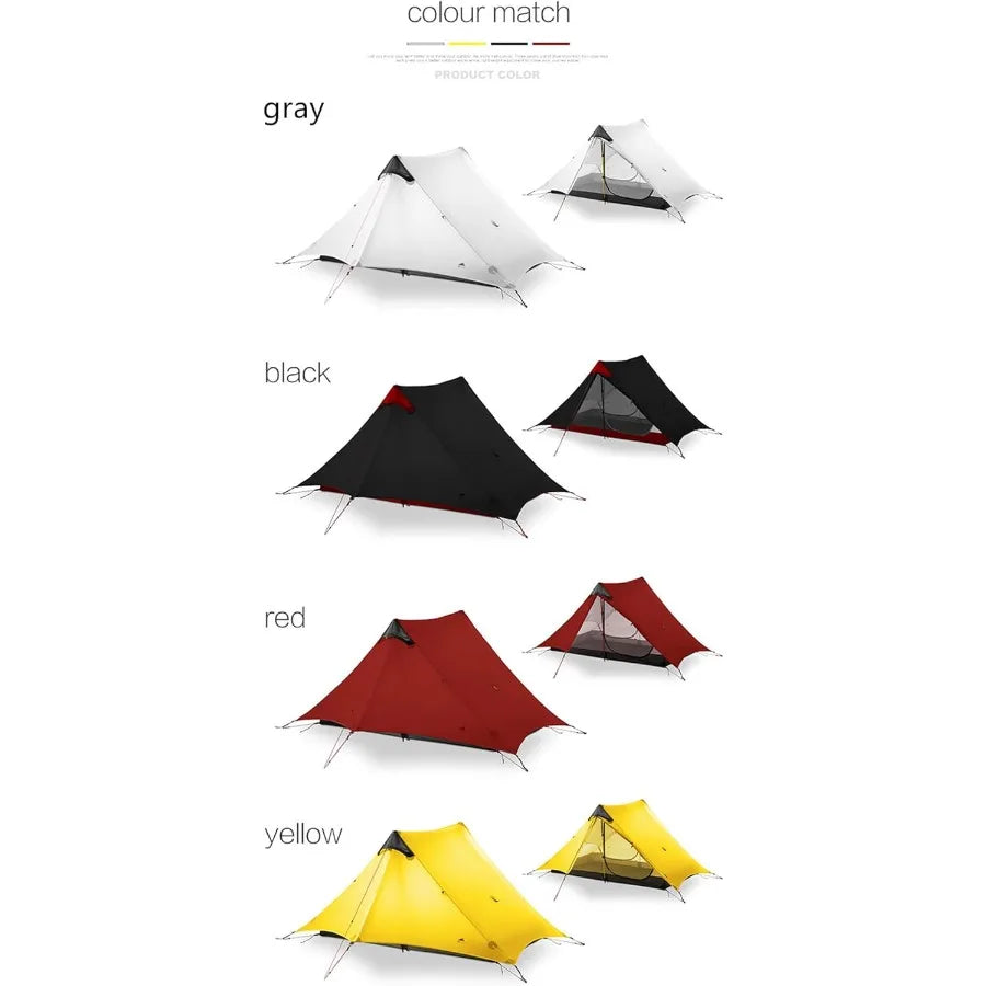 2 Person Tent Hiking Ultralight Camping Tent Professional 15D Silnylon Rodless Trekking Pole Tent Waterproof Backpackin