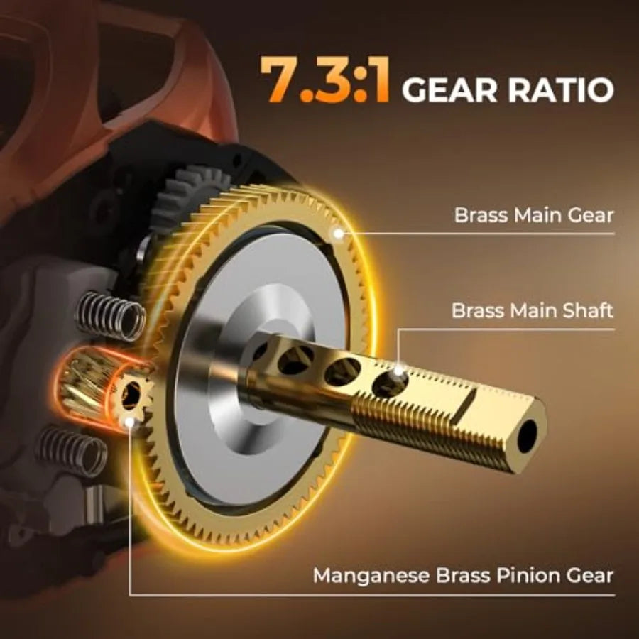 Fishing Rod and Reel Combo, Spinning & Baitcaster Combo, with Backup Tip Section, Stainless-Steel Guides,Cast-6'10" Mh-rt Handed