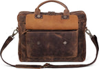 Leather briefcase 18 Inch Laptop Messenger Bags for Men and Women Best Office Briefcase Satchel Bag