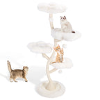 70.07 Inch Flower Cat Scratching Activity Tree for Indoor Kittens with Platform Bed Sisal-Covered Scratching Posts & Toy Balls