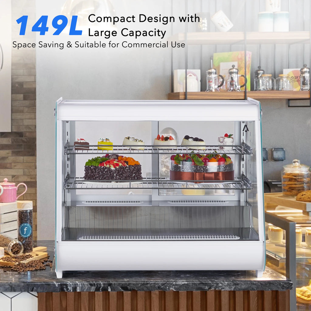 149 L Commercial Display Refrigerator Refrigerated Display Case Countertop Pastry Display Fridge With Tempered Glass Door