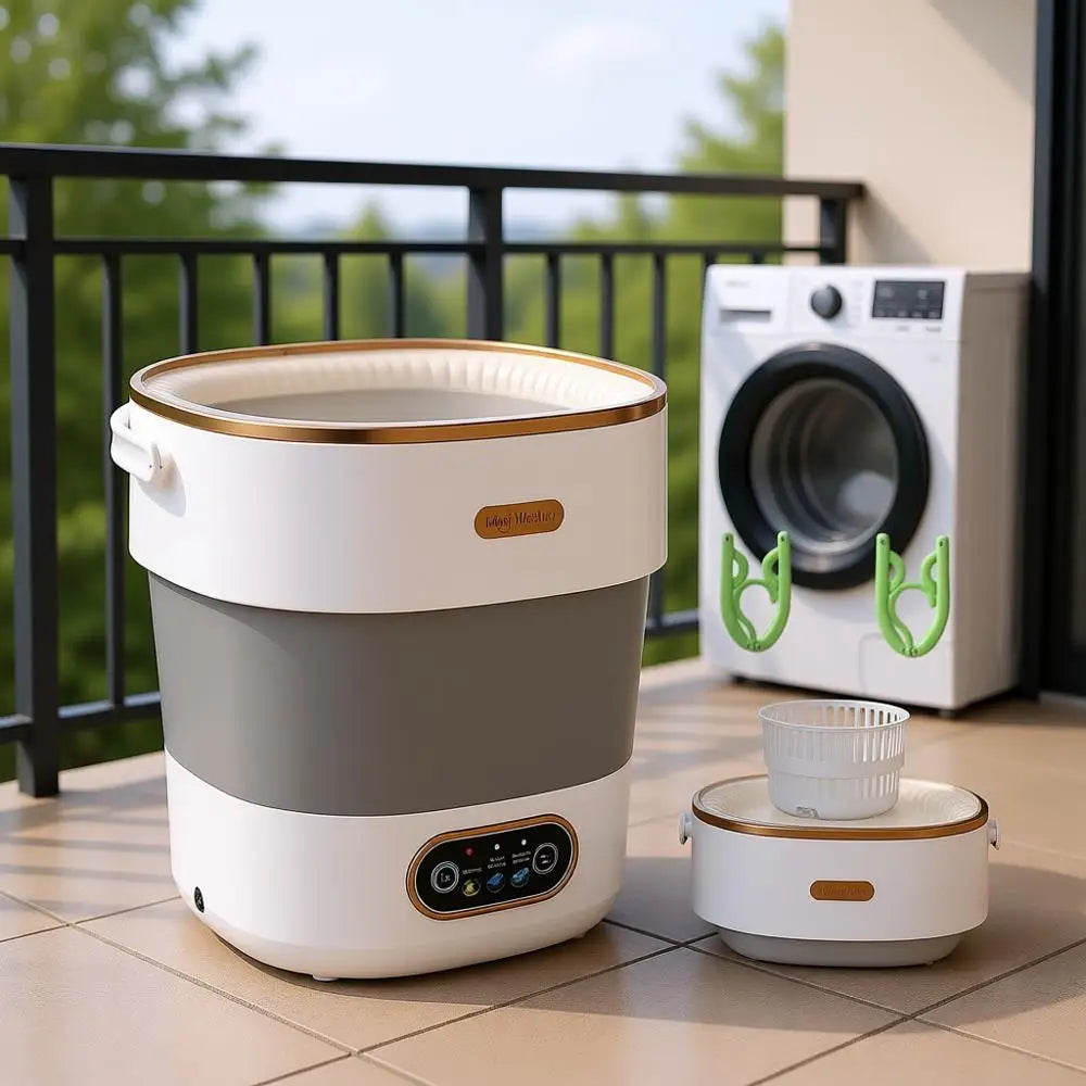 Portable Washing Machine, Mini Washer and Spin-Dryer with Hanging, 16L Capacity for Small Laundry, Ideal for Underwear, Baby Clo