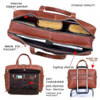 Grain italian Leather Briefcase for Men Top Choice Gifts Handcrafted Laptop Bag with Multiple Compartments