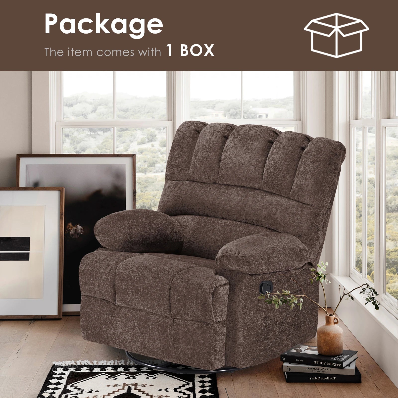 Oversized Swivel Rocker Recliner Chair for Living Room for Adults