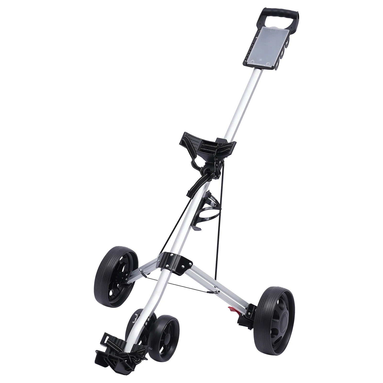 3-Wheel Golf Push Cart Lightweight Push Pull Golf Cart Trolley Sturdy Foldable Lightweight