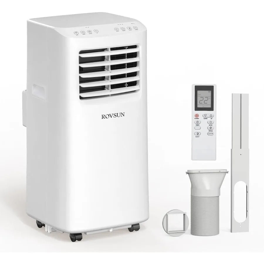 9000 BTU Portable Air Conditioner with Remote Control for Home Office and Dorm Rooms 3-in-1 Unit with Cooling Fan and Dehumidif