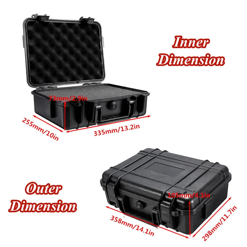 9 Sizes Tool Box Waterproof Plastic Hard Carry Case With pre-cut Sponge Tool Organizer Boxes Tool Cabinet Foam Hardware Toolbox