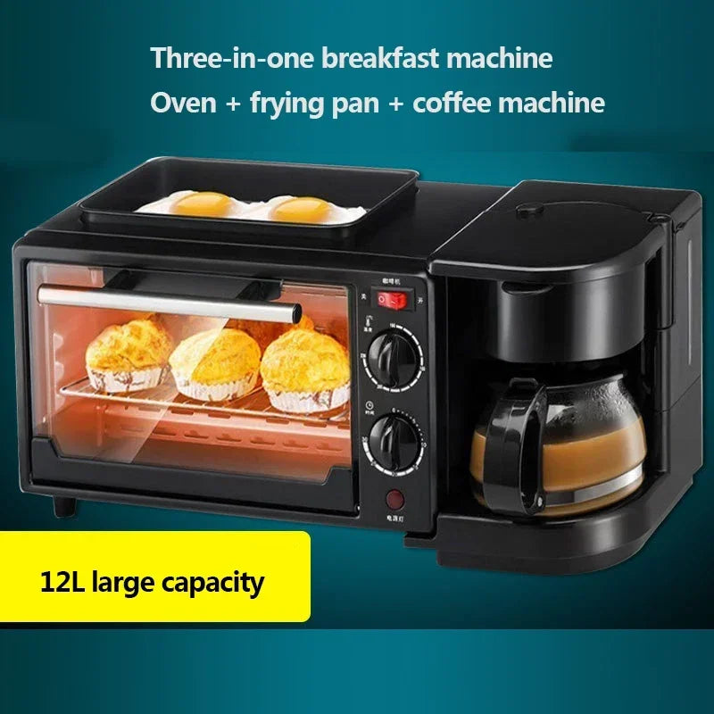 New 110V/220V Household Multi-Function Breakfast Machine Kitchen Coffee Omelette Machine Automatic Toaster Multi-Functio