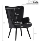 Mid Century Modern Velvet Accent Chair: Comfortable Armchair for Living Room, Ideal for Leisure and Guest Seating