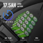 Electric Mountain Bike 48V 37MPH All-Terrain Fat Tire E-Bike, 45 Mile Dual Suspension Off-Road Beach with LCD Display UL