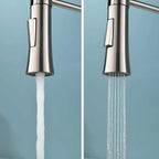 Brushed Nickel Kitchen Faucet with Sprayer, High Arc Single Handle, Stainless Steel One-Hole Faucet for Farmhouse, RV, Bar, Laun