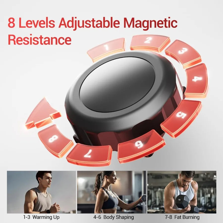 Home Use Elliptical Exercise Machine with 8 Resistance Levels Silent Magnetic Design 12 Stride LCD Monitor Black