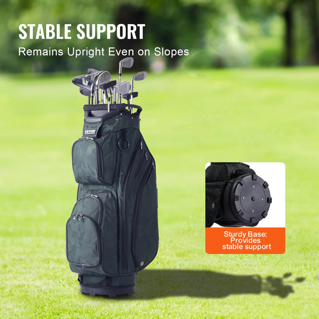 SucceBuy Golf Cart Bag with 14 Way Organizer Divider Top 36” Pockets Cart Bag Durable Golf Bags w/ Handles & Dust Cover & Straps